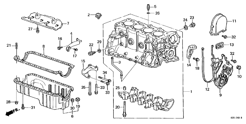 Cylinder block/oil pan