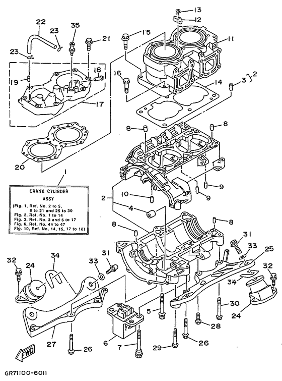Cylinder. crankcase
