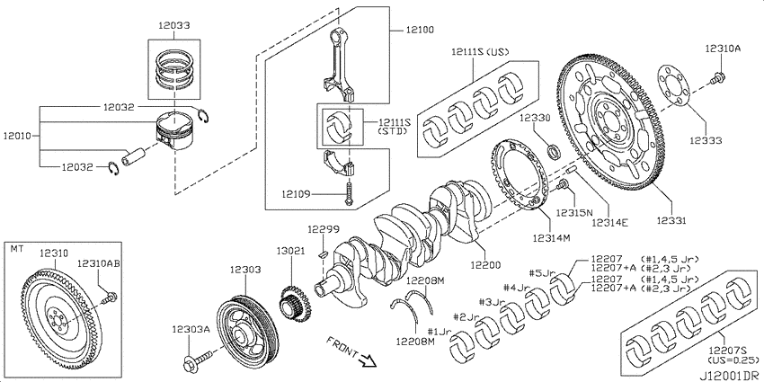 Piston,crankshaft & flywheel