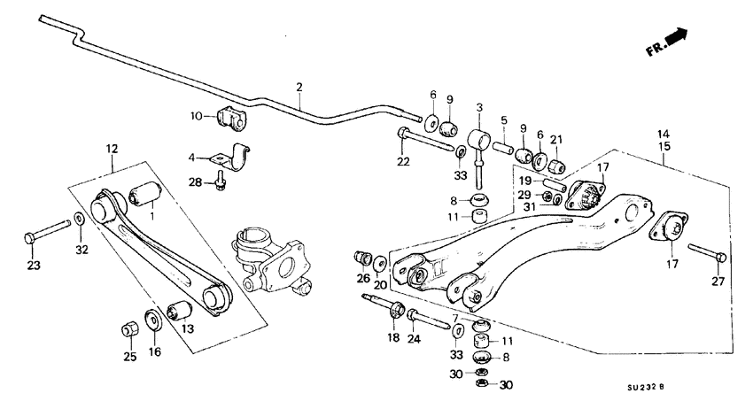 Rear lower arm/radius rod