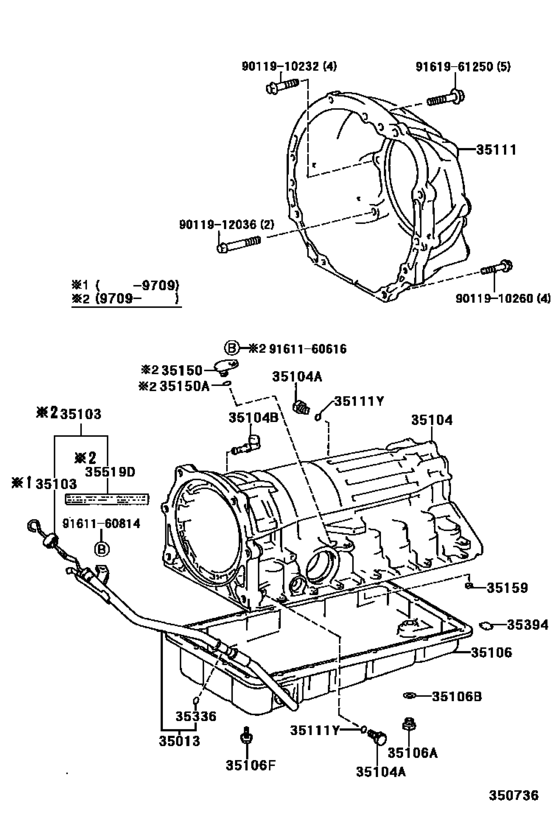 Transmission Case & Oil Pan (Atm)