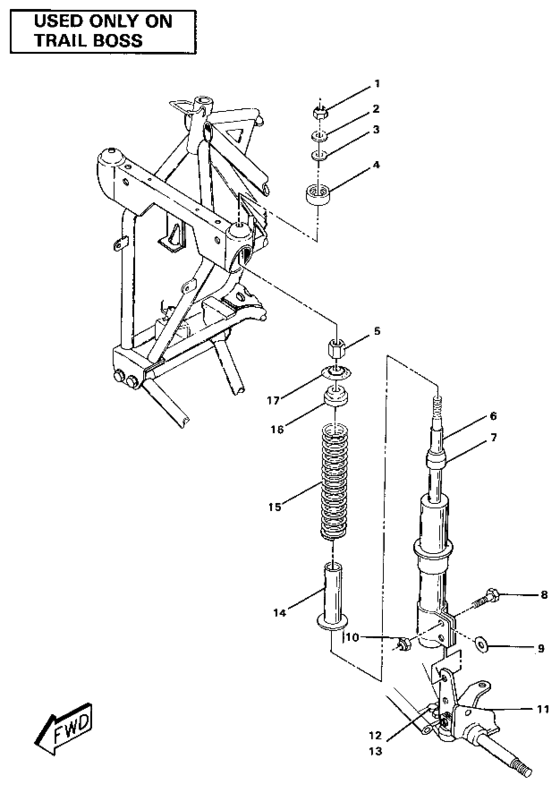 Strut assembly-trail boss