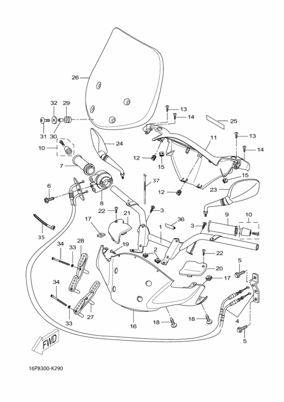 Steering handle & cable