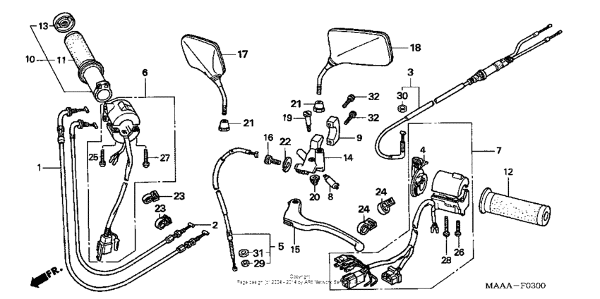 Handle lever + switch + cable