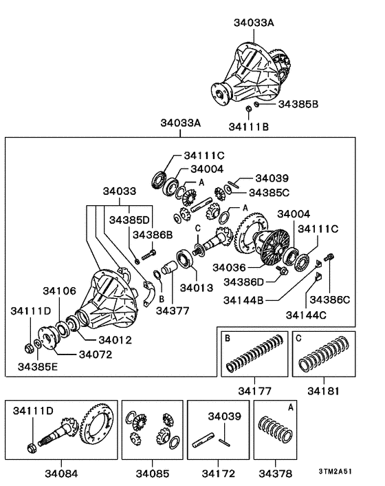 Rear axle differential