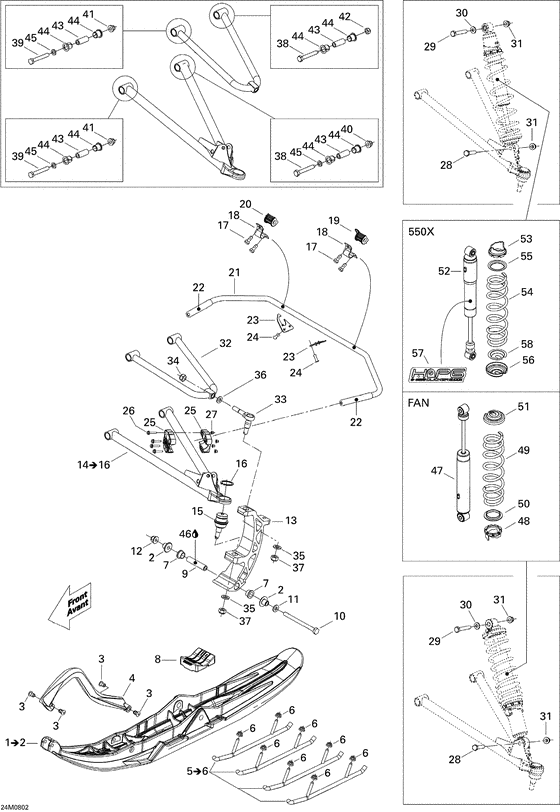 07- front suspension and ski x