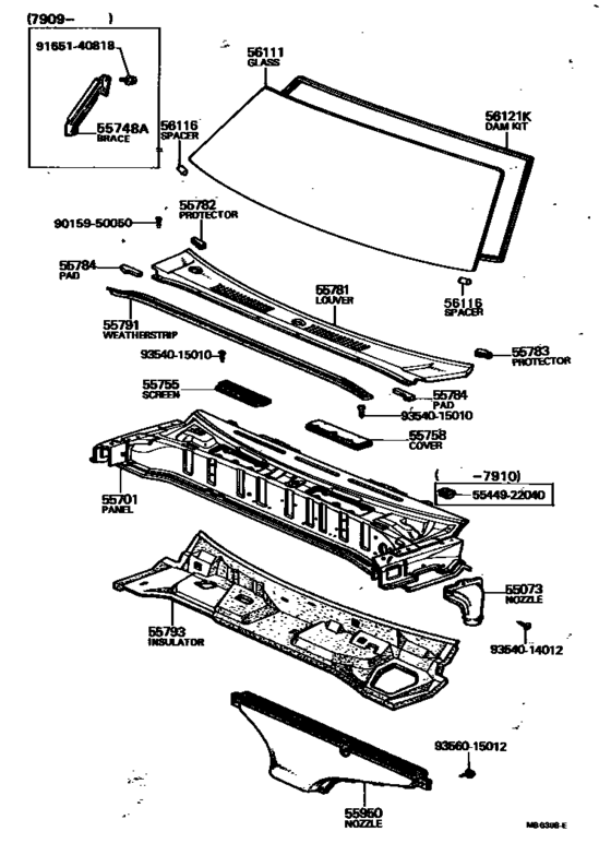 Cowl Panel & Windshield Glass
