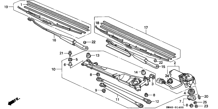 Front windshield wiper