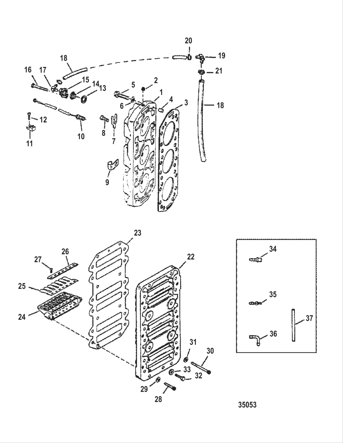 Reed Block And Cylinder Head