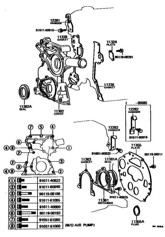 Timing Gear Cover & Rear End Plate
