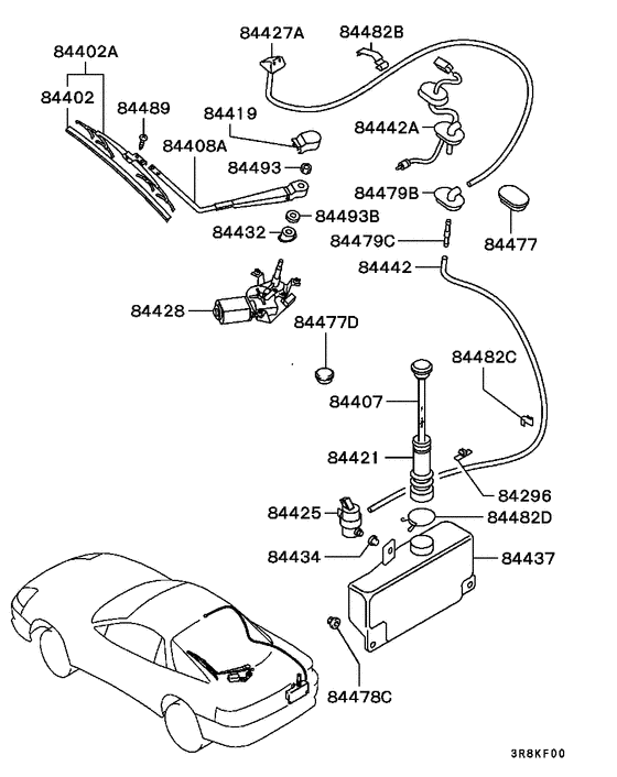 Rear window wiper & washer