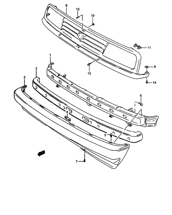 Front bumper and grille
