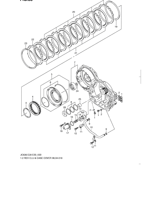 1-2 reverse clutch & case cover