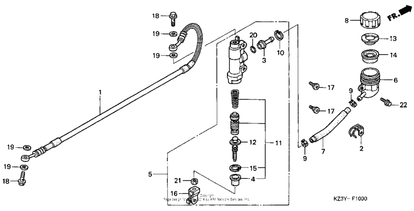 Rear brake master cylinder