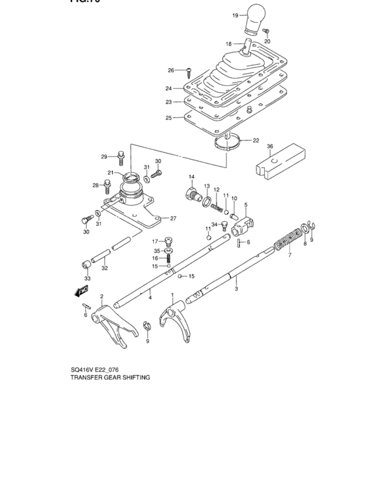 Transfer gear shifting