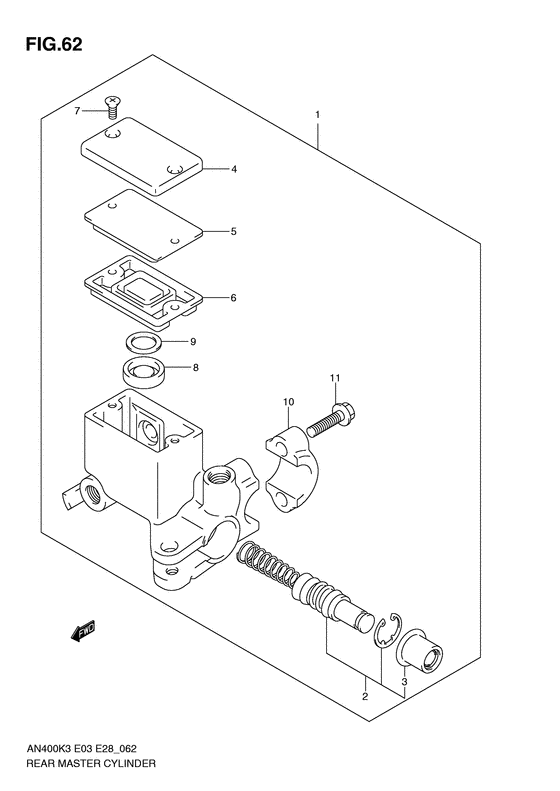 Rear master cylinder