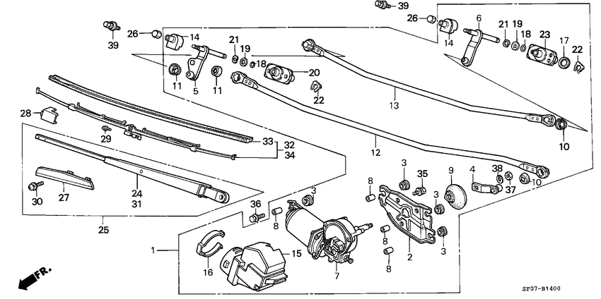 Front windshield wiper