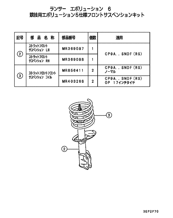 Front susp strut & spring