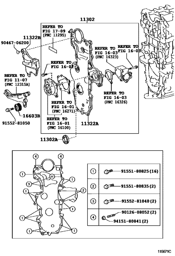 Timing Gear Cover & Rear End Plate