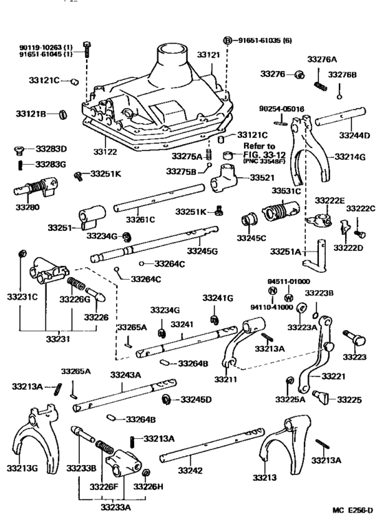 Gear Shift Fork & Lever Shaft (Mtm)