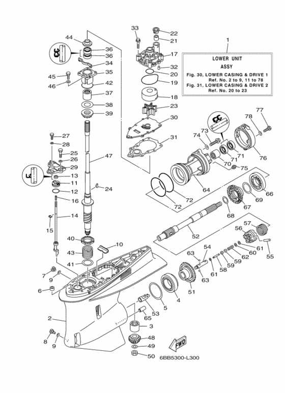 Lower casing & drive 1