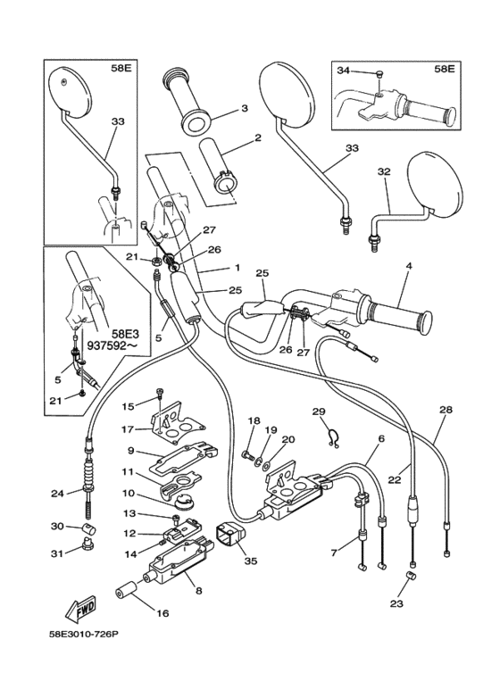 Steering handle & cable