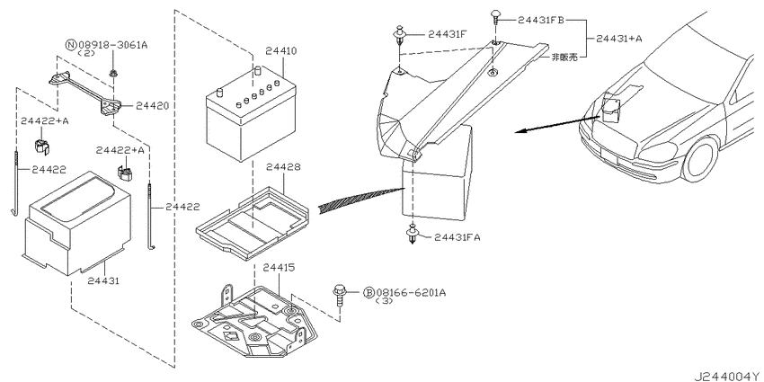 Battery & battery mounting