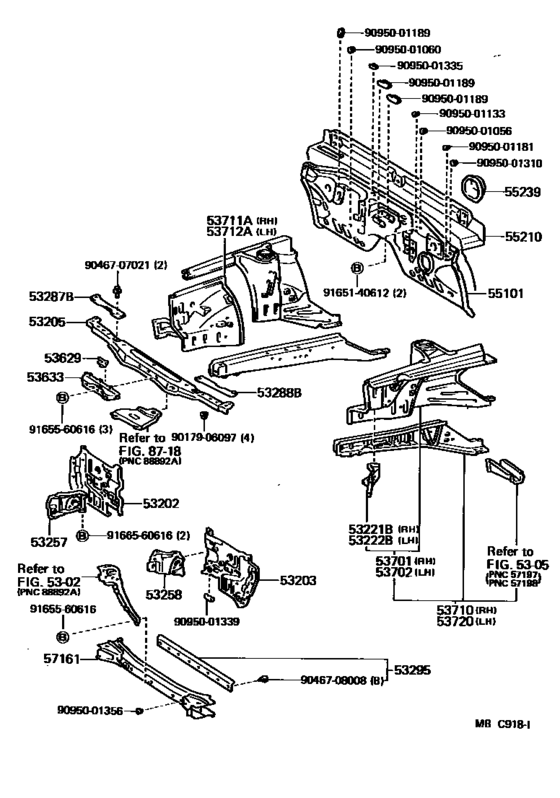 Front Fender Apron & Dash Panel