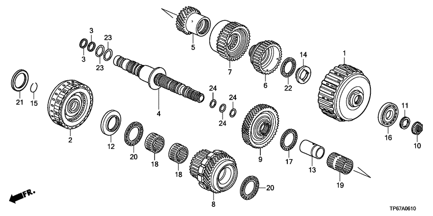 Secondary shaft/clutch