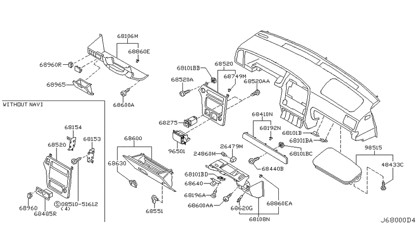 Instrument panel, pad & cluster lid