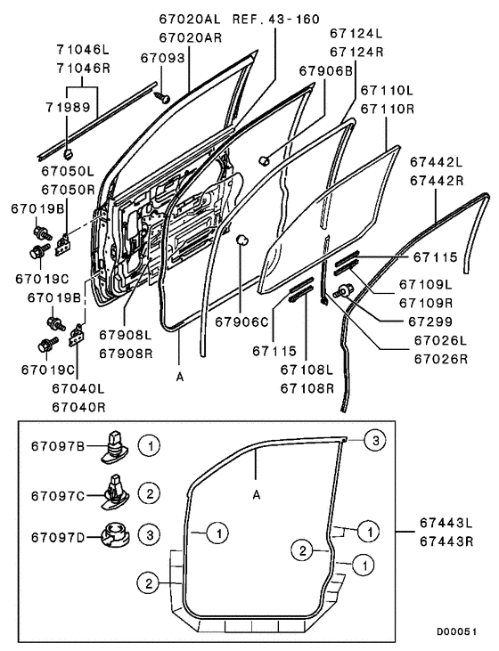 Front door panel & glass