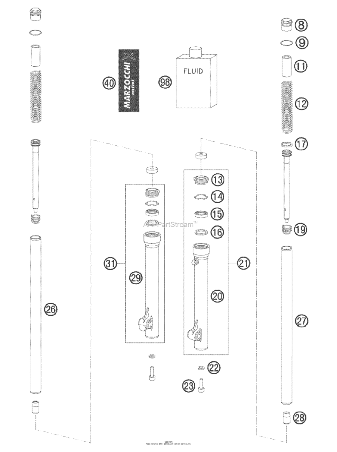 Front Fork, Disassembled