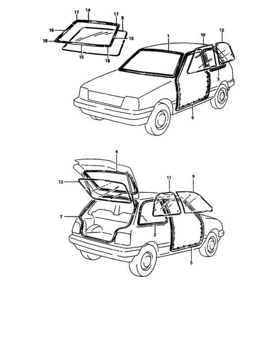 Weatherstrip and glass