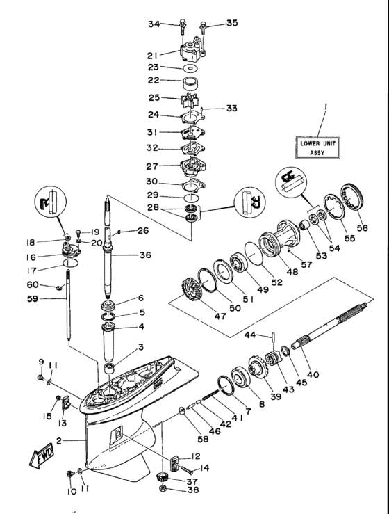 Lower casing drive