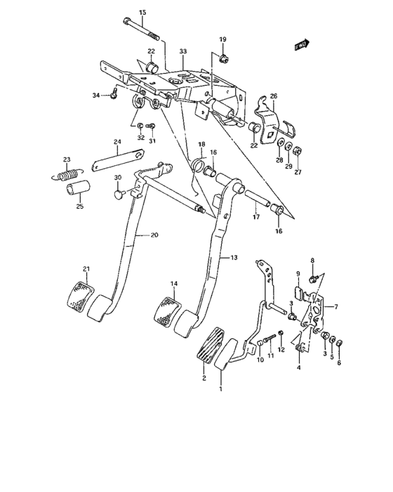 Pedal and pedal bracket