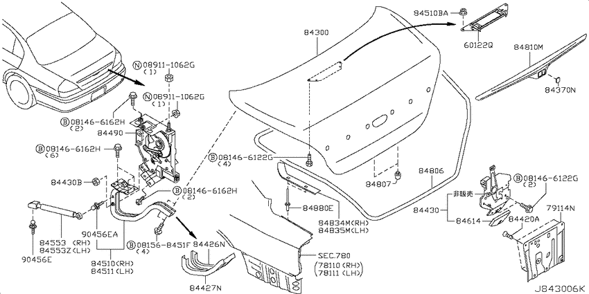 Trunk lid & fitting