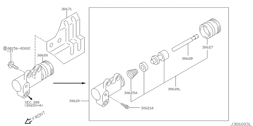 Clutch operating cylinder