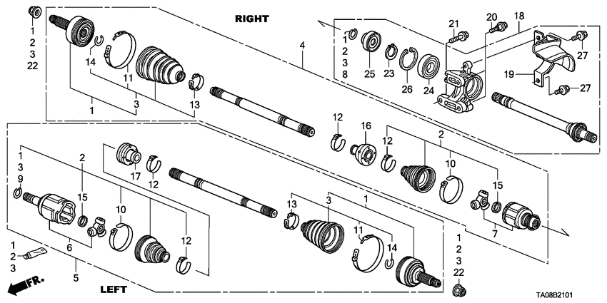 Front driveshaft/half sha ft
