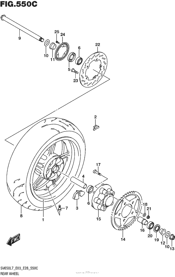 Rear Wheel (Sv650Al7 E28)