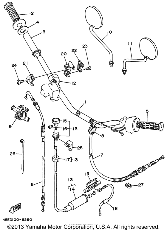 Steering handle & cable