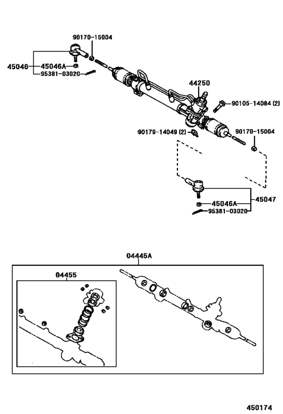Front Steering Gear & Link for 1996 2001 Toyota CAMRY/ VISTA/ AURION