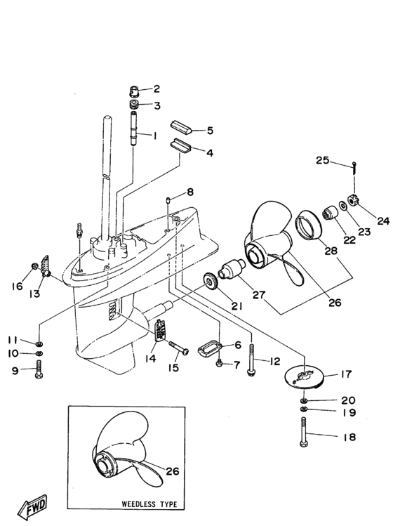 Lower casing drive