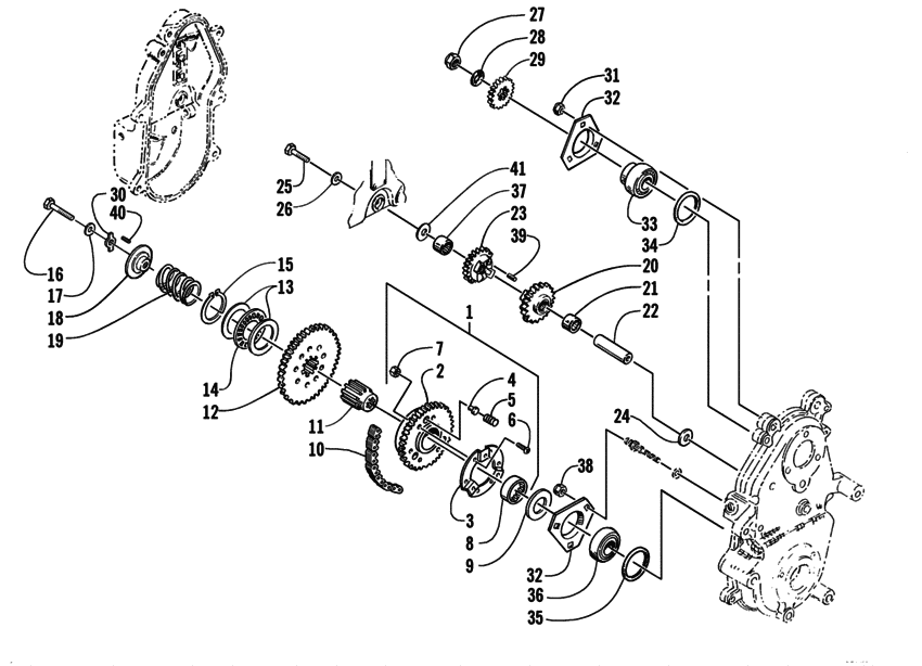 Drive/reverse dropcase assembly