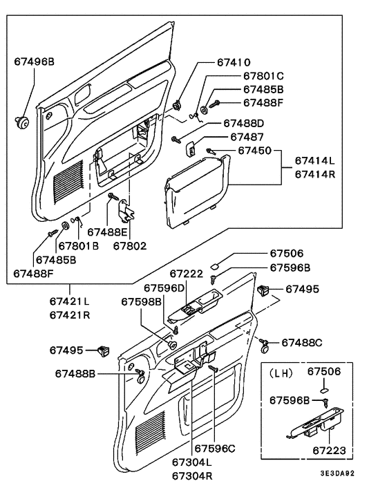 Front door trim & pull handle