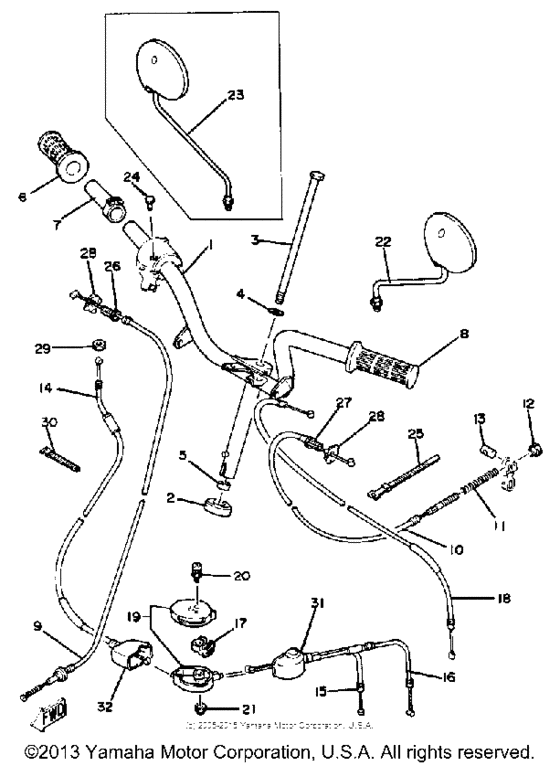 Steering handle - cable