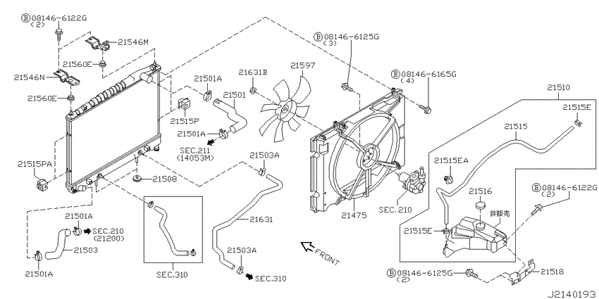 Radiator, shroud & fitting