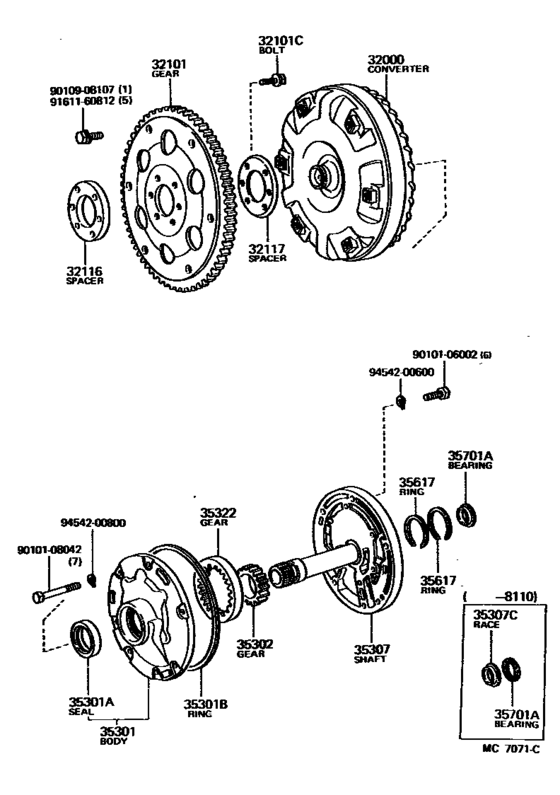 Torque Converter, Front Oil Pump & Chain (Atm)