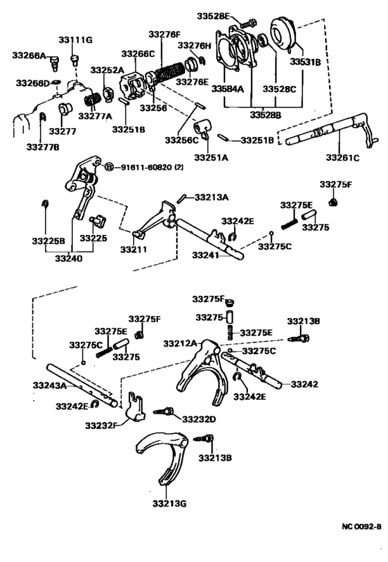 Gear Shift Fork & Lever Shaft (Mtm)