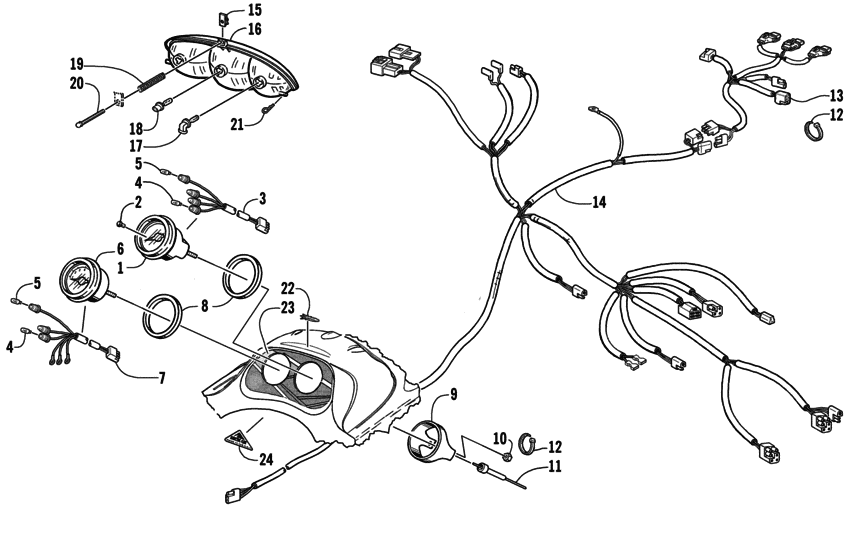Headlight, Instruments, And Wiring Assemblies