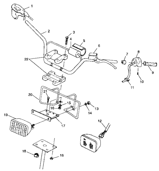 Handlebar/headlight